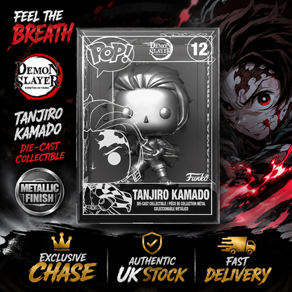 Funko Pop Die Cast Tanjiro Kamado #12 Silver Chase Demon Slayer Exclusive UK New