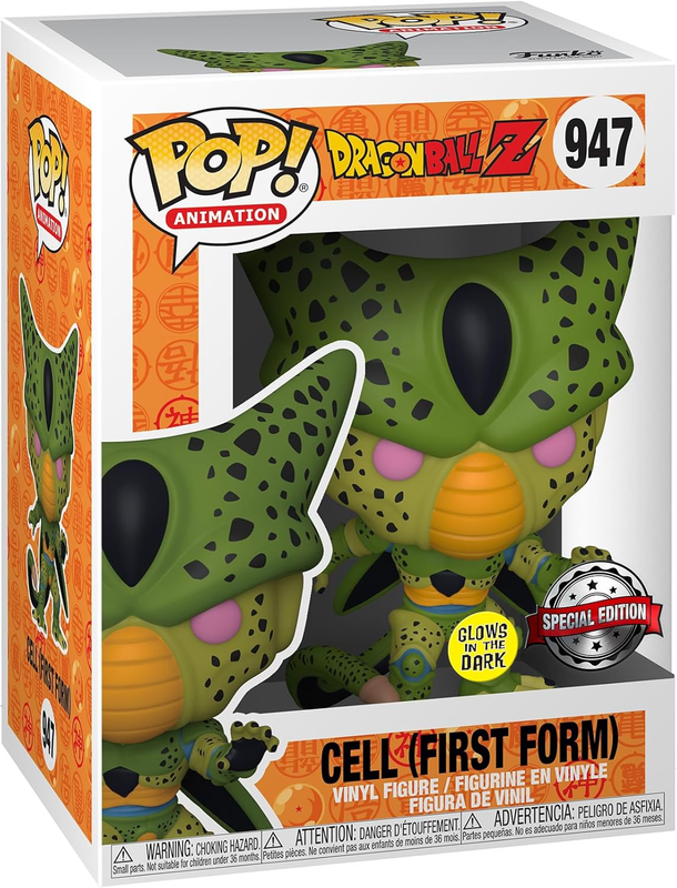 Funko Pop Cell First Form # 947 Glow Dragon Ball Z  Exclusive Anime + Protector