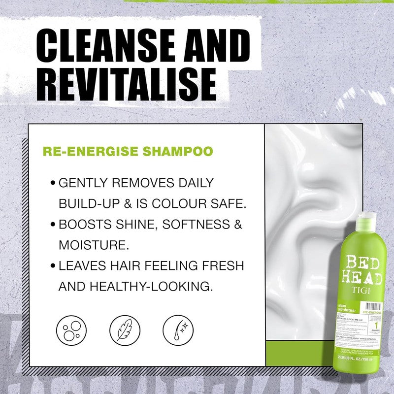 Bed Head by TIGI Re-Energize Shampoo & Conditioner Set - Hydrating Smooth Hair