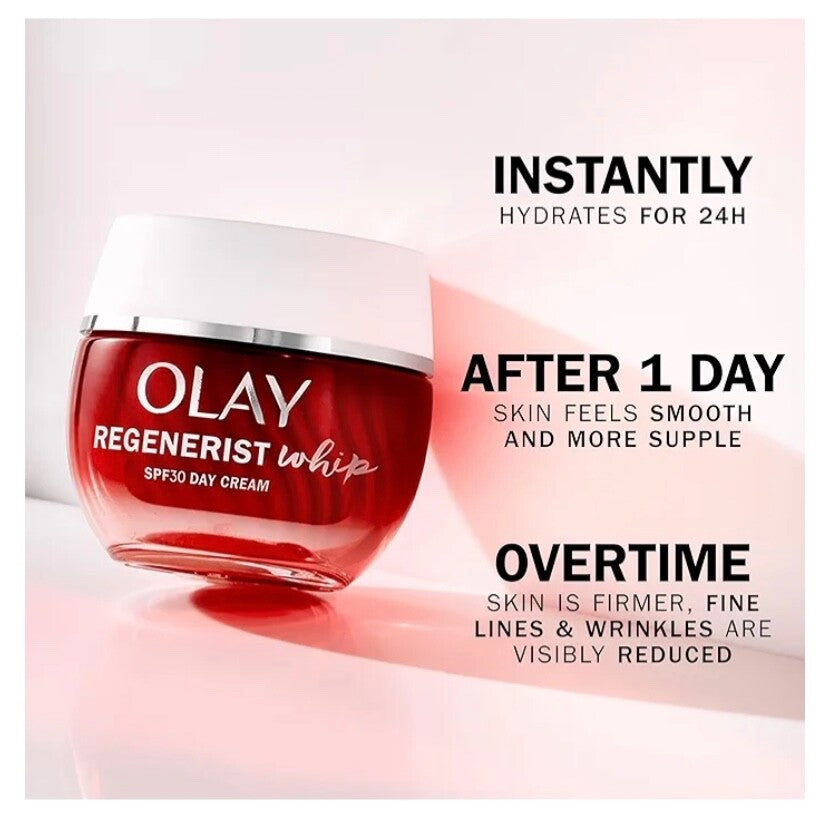 Olay Regenerist Whip Face Moisturizer SPF 25 Hydrating Anti-Aging,Peptides 50Ml