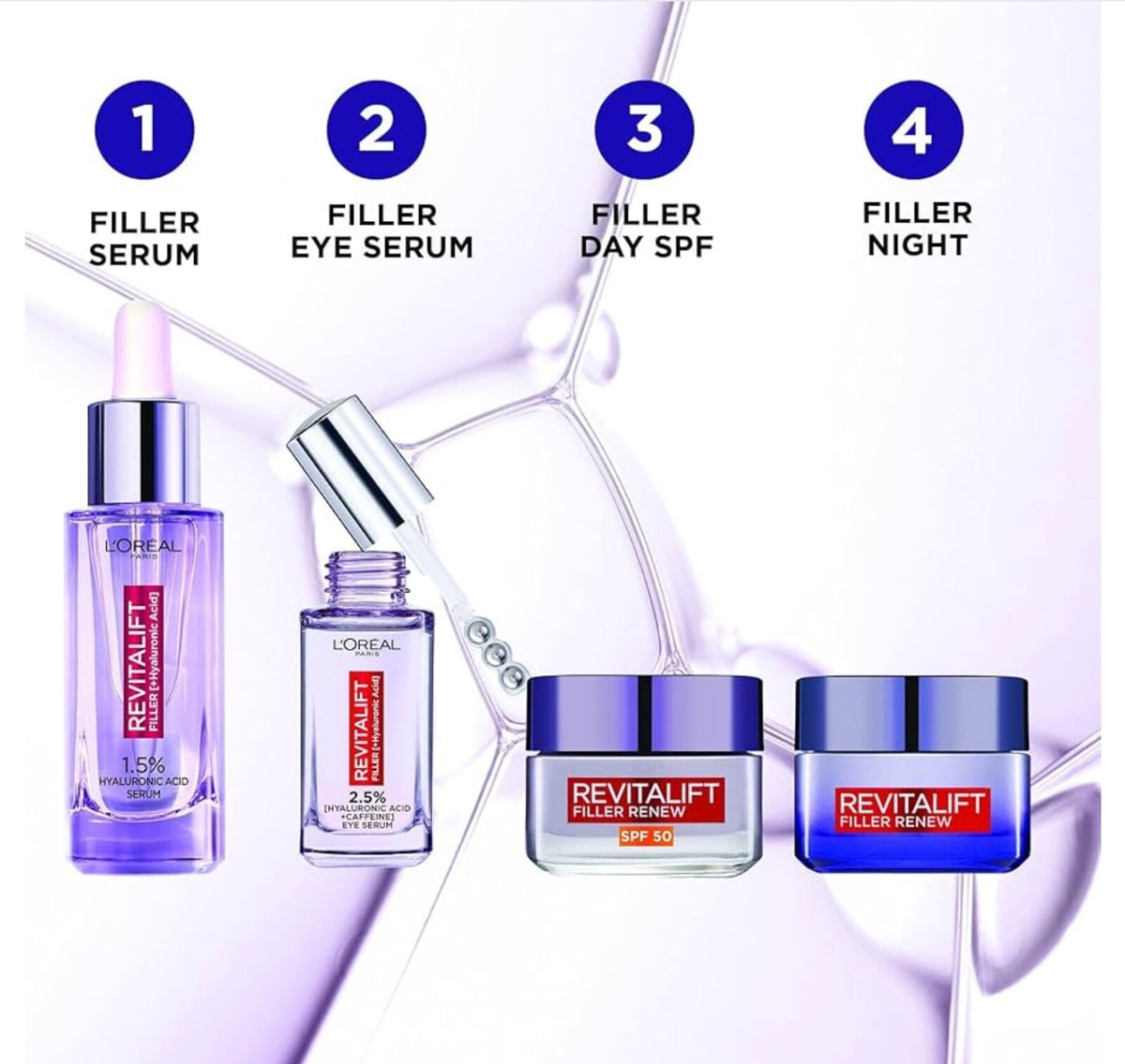 L’Oréal Paris Revitalift Filler Replumb SPF 50 Anti-Ageing Cream 50ml – Hydrates