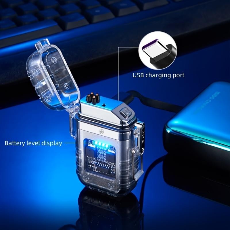 USB Rechargeable Plasma Led Lighter w/Flashlight - Portable Electric Gift