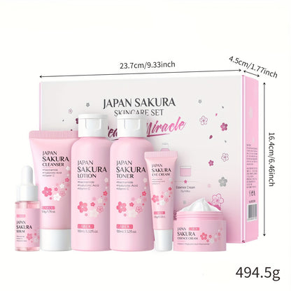 Sakura Skincare Set & Kit 6pcs Box -Christmas Gift Set, Ideal Gift Set for Women