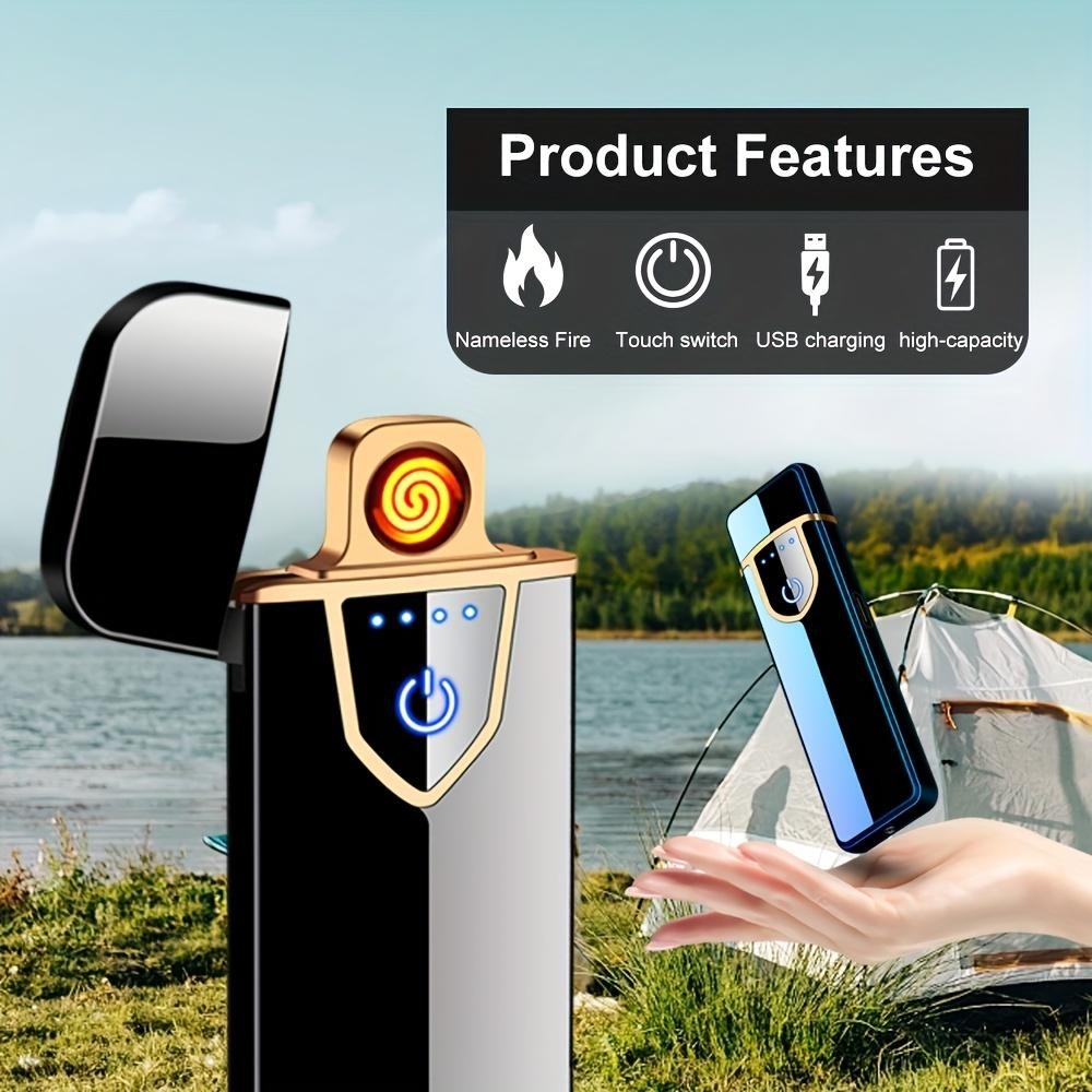 Smart Sensor Led Lighter, Windproof USB Rechargeable Heating Coil Electric Gift