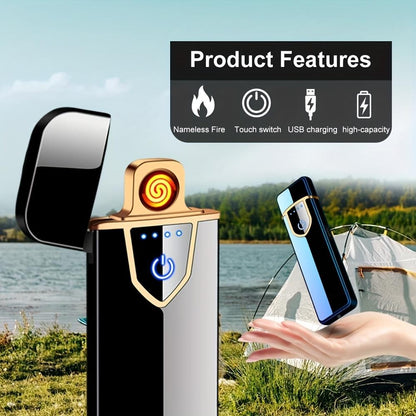 Smart Sensor Led Lighter, Windproof USB Rechargeable Heating Coil Electric Gift