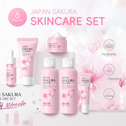 Sakura Skincare Set & Kit 6pcs Box -Christmas Gift Set, Ideal Gift Set for Women