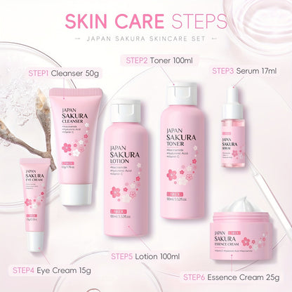Sakura Skincare Set & Kit 6pcs Box -Christmas Gift Set, Ideal Gift Set for Women