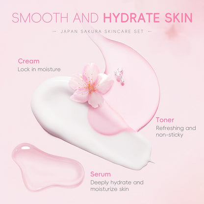 Sakura Skincare Set & Kit 6pcs Box -Christmas Gift Set, Ideal Gift Set for Women