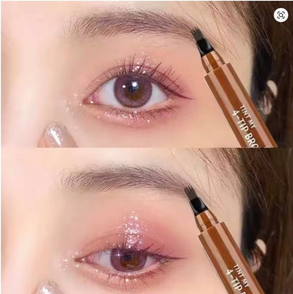 4 Prong Eyebrow Pen Waterproof Long Lasting Microblading Tattoo Pencil Natural3D