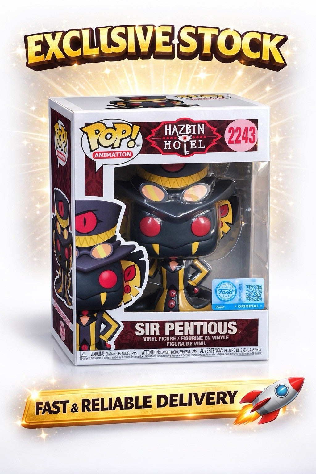 Funko Pop Vinyl Animation #2243 Sir Pentious New Special Edition Hazbin Hotel