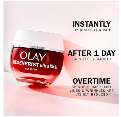 Olay Regenerist Ultra Rich Hydrating Moisturiser Cream Peptide Shea Butter 50ml