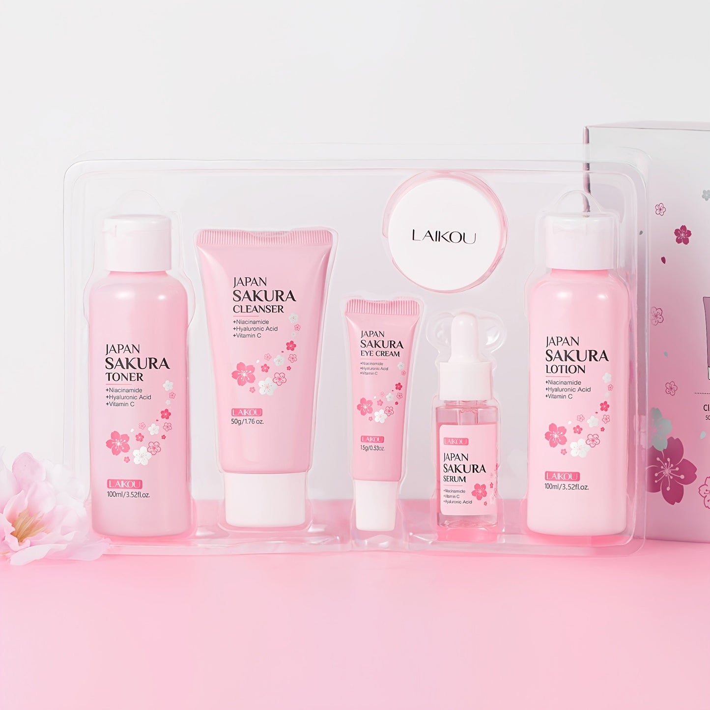 Sakura Skincare Set & Kit 6pcs Box -Christmas Gift Set, Ideal Gift Set for Women