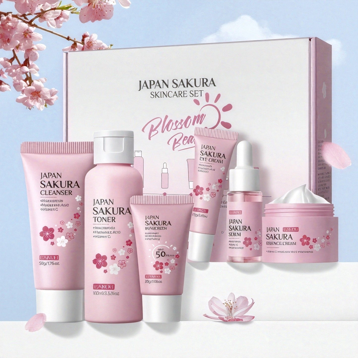 Sakura Skincare 6pcs Gift Set-  Contain Vitamin C & Niacinamide