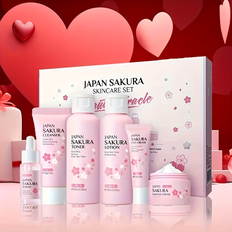 Sakura Skincare Set & Kit 6pcs Box -Christmas Gift Set, Ideal Gift Set for Women