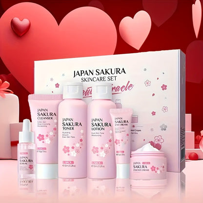 Sakura Skincare Set & Kit 6pcs Box -Christmas Gift Set, Ideal Gift Set for Women