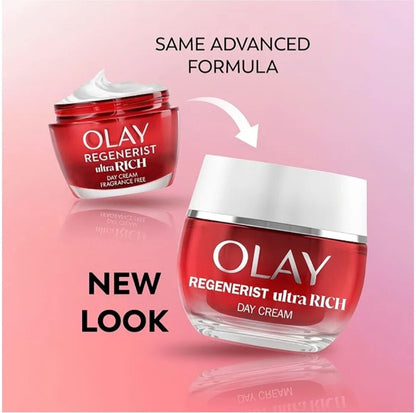 Olay Regenerist Ultra Rich Hydrating Moisturiser Cream Peptide Shea Butter 50ml