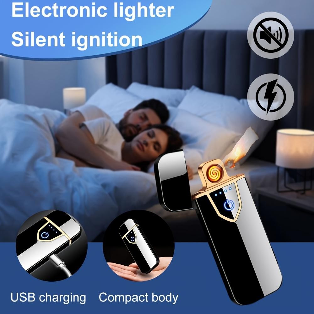 Smart Sensor Led Lighter, Windproof USB Rechargeable Heating Coil Electric Gift