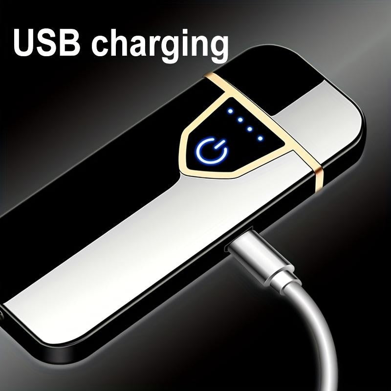 Smart Sensor Led Lighter, Windproof USB Rechargeable Heating Coil Electric Gift