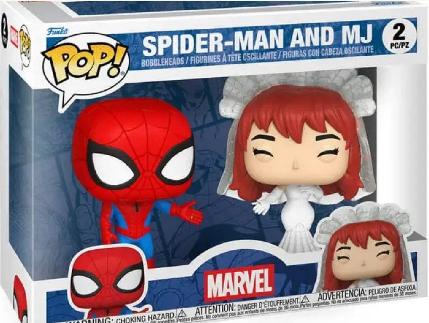 Marvel POP! Vinyl Figures 2-Pack Superhero Couples- SM & MJ 9 Cm