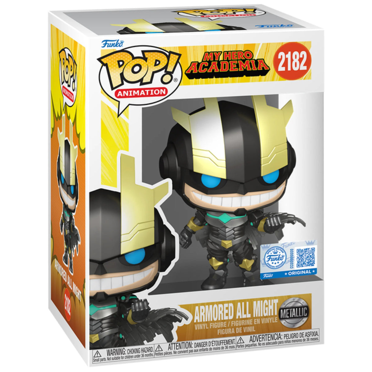 Funko Pop Armored All Might # 2182 Metallic Exclusive My Hero Academia Anime UK