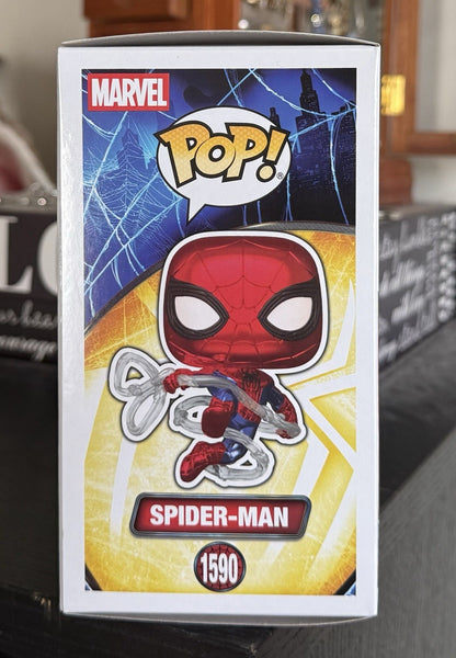 Funko Pop Spider-Man Brand New Day Metallic # 1590 Marvel Exclusive + Protector