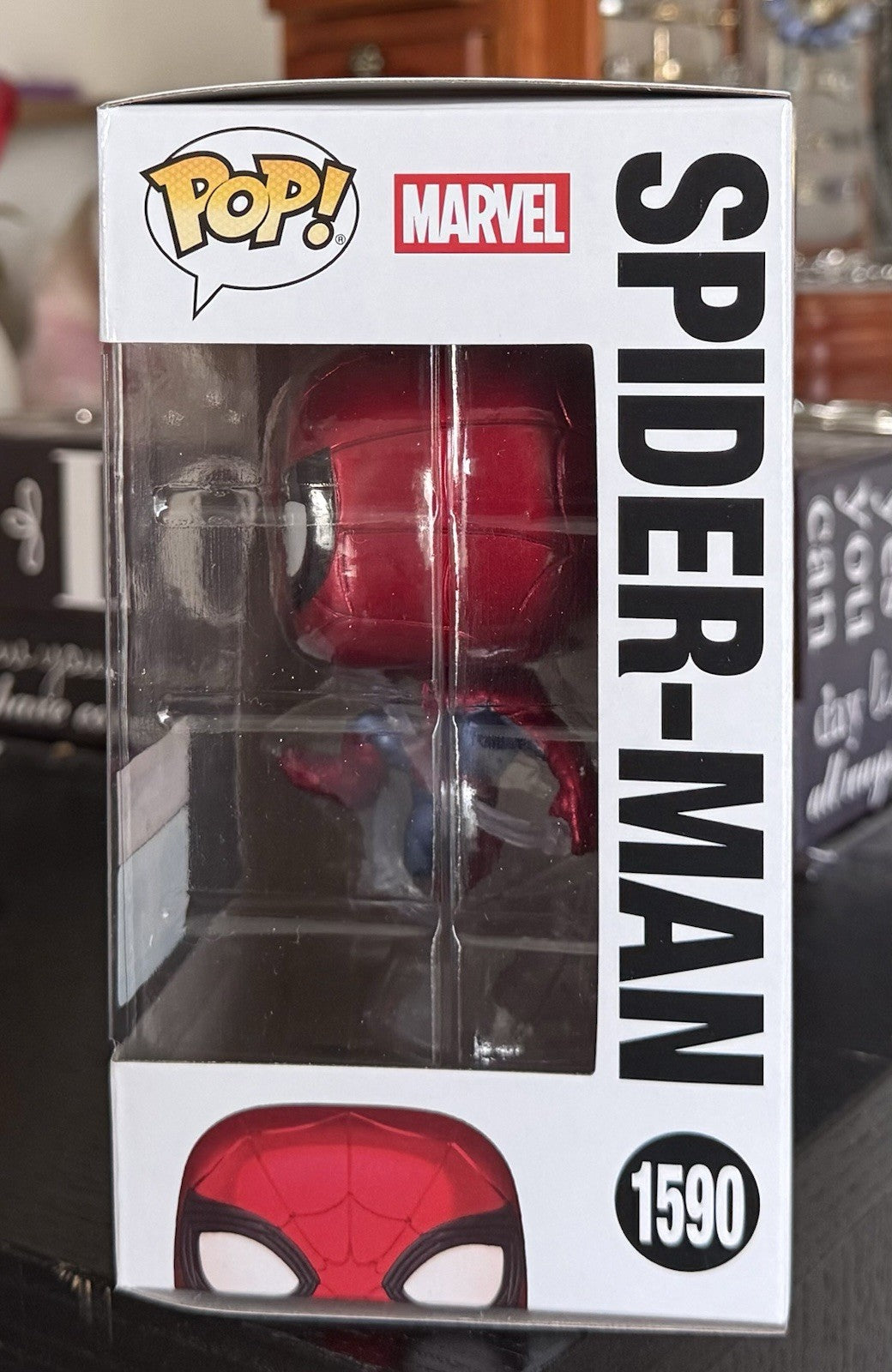 Funko Pop Spider-Man Brand New Day Metallic # 1590 Marvel Exclusive + Protector